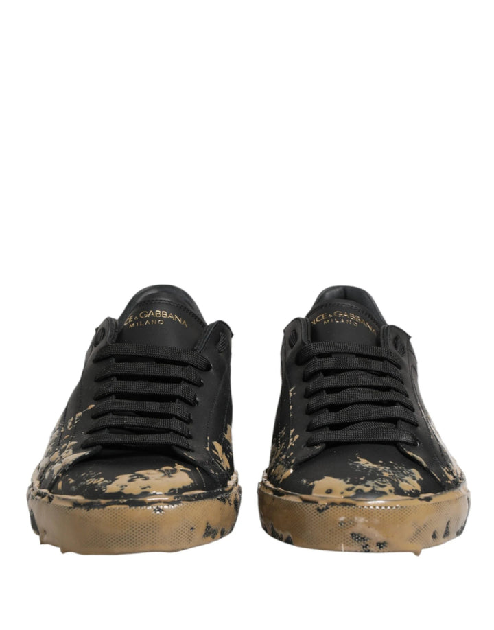 Dolce &amp; Gabbana Sample Sale Dolce &amp; Gabbana Black Portofino Mud Effect Low Top Sneakers Shoes - | Designer outlet