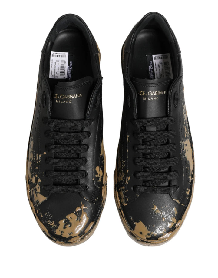 Dolce &amp; Gabbana Sample Sale Dolce &amp; Gabbana Black Portofino Mud Effect Low Top Sneakers Shoes - | Designer outlet