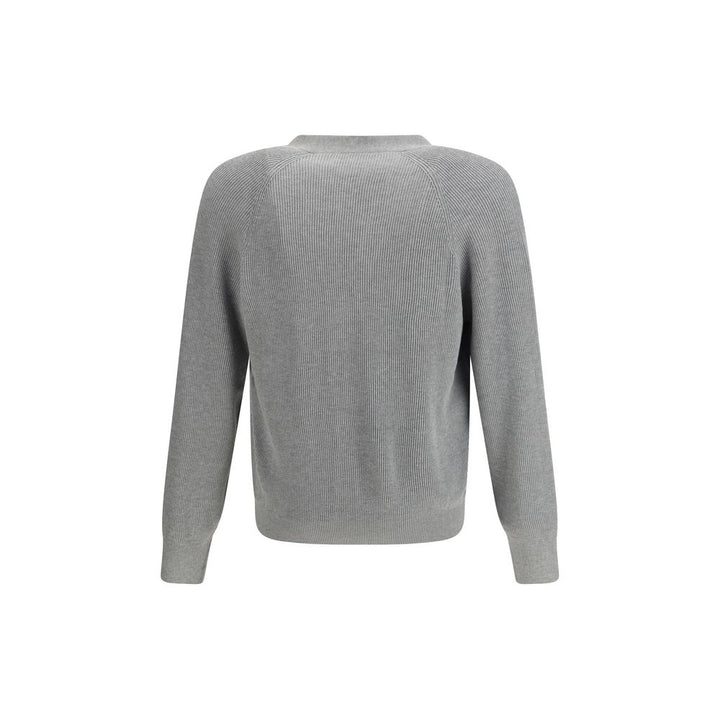 Brunello Cucinelli Gray Cotton Cardigan by Brunello Cucinelli outlet now on sale