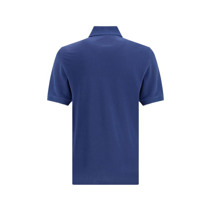 Brunello Cucinelli Blue Cotton Polo Shirt by Brunello Cucinelli outlet now on sale