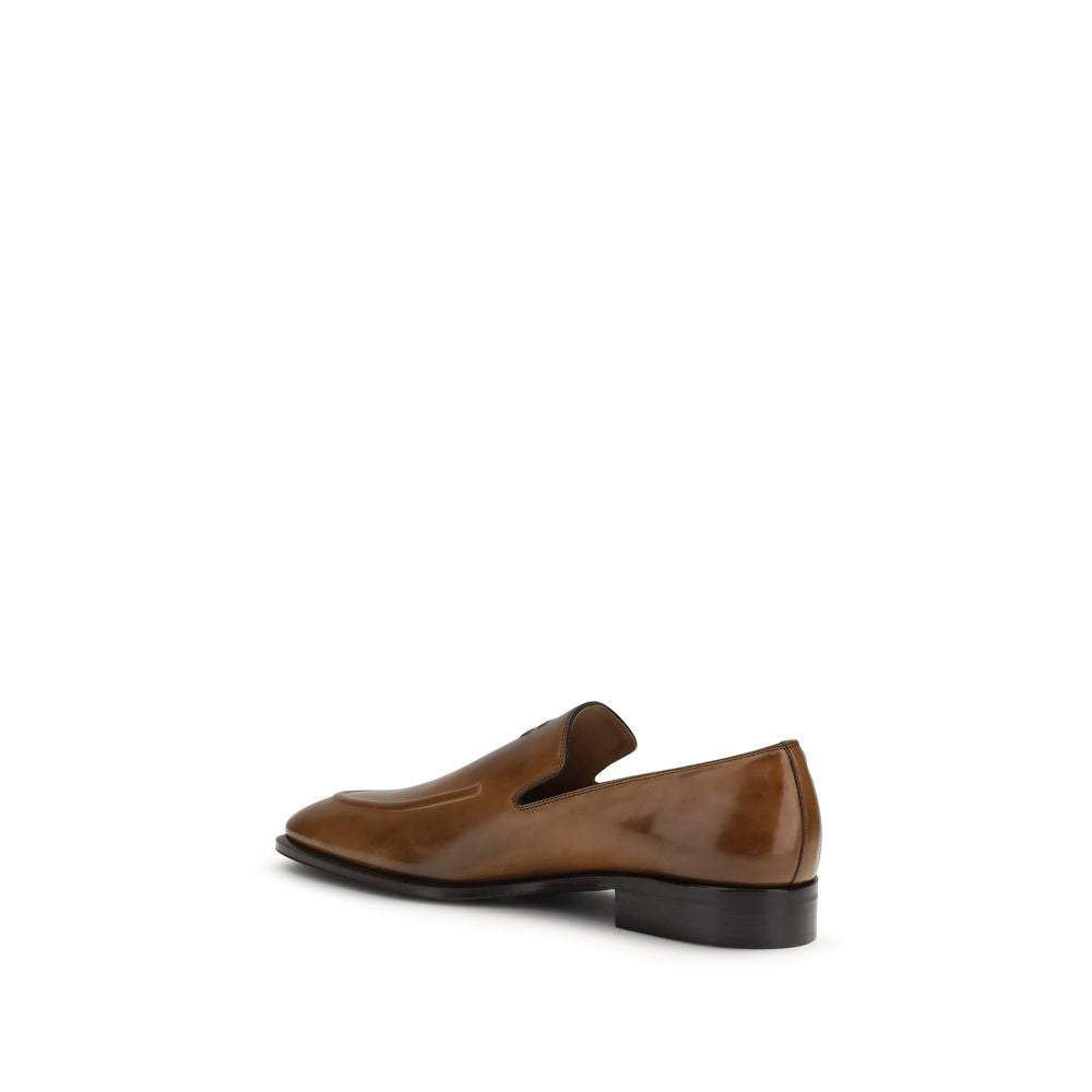Miu Miu Brown Calf Leather Bos Taurus Slip-On Loafers by Miu Miu outlet now on sale