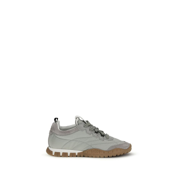 Miu Miu Gray Recycled Polyamide Athletic Sneakers by Miu Miu outlet now on sale