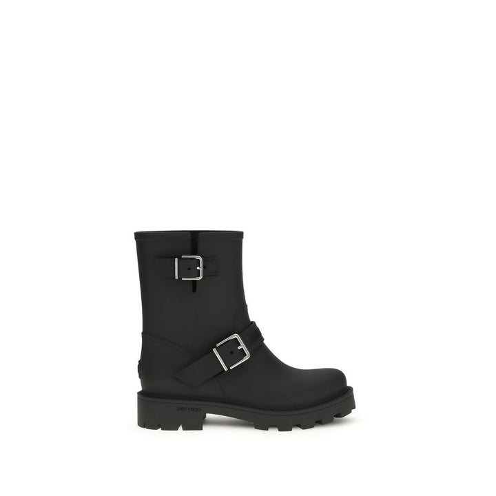 Jimmy Choo Black Polyurethane Rain Boots by Jimmy Choo outlet now on sale