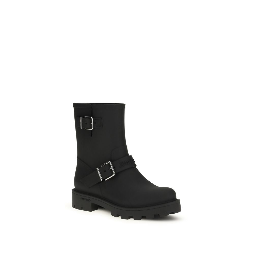 Jimmy Choo Black Polyurethane Rain Boots by Jimmy Choo outlet now on sale