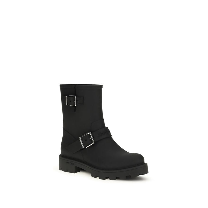 Jimmy Choo Black Polyurethane Rain Boots by Jimmy Choo outlet now on sale