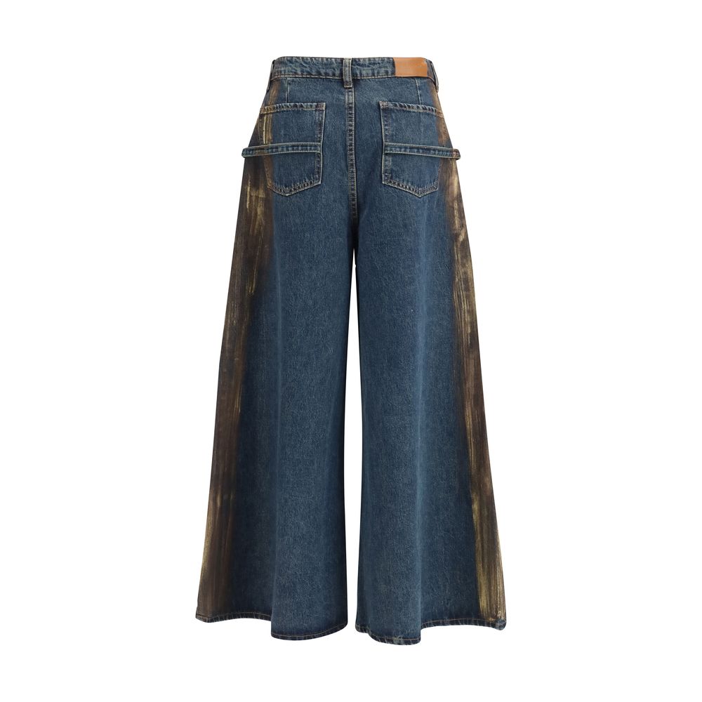 Ella Blue Cotton Relaxed Fit Jeans by Ella outlet now on sale