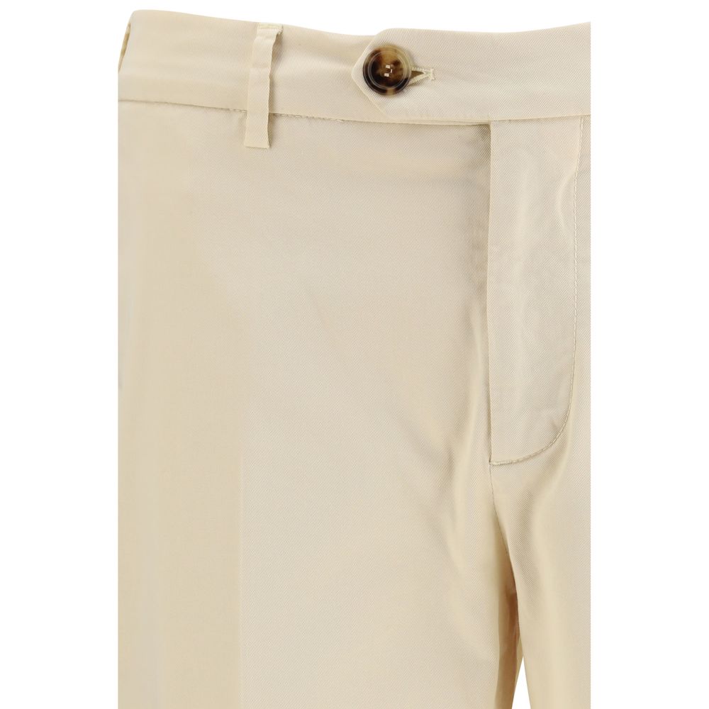 Brunello Cucinelli Cream Cotton Pants by Brunello Cucinelli outlet now on sale