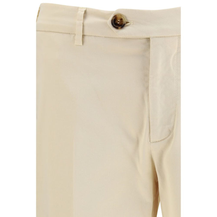 Brunello Cucinelli Cream Cotton Pants by Brunello Cucinelli outlet now on sale