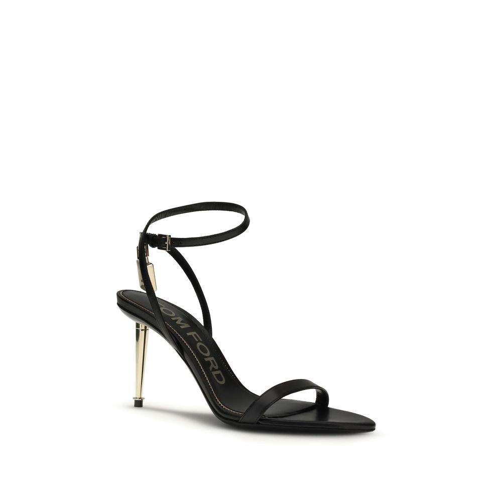 Tom Ford Black Goatskin Stiletto Heel Sandals by Tom Ford outlet now on sale