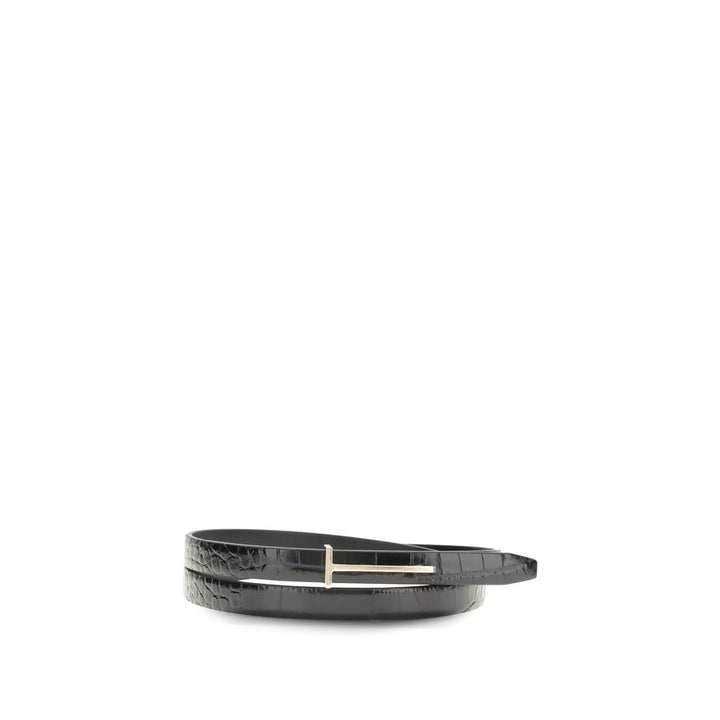 Tom Ford Black Leather Thin Belt by Tom Ford outlet now on sale