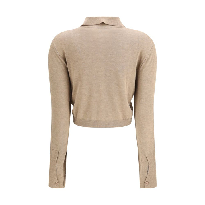 Marine Serre Beige Viscose Cardigan by Marine Serre outlet now on sale