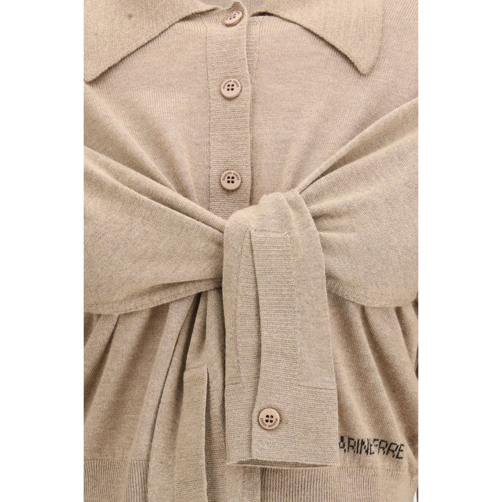 Marine Serre Beige Viscose Cardigan by Marine Serre outlet now on sale