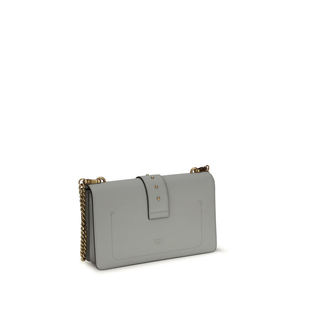 PINKO Gray Calf Leather Bos Taurus Shoulder Bag by PINKO outlet now on sale
