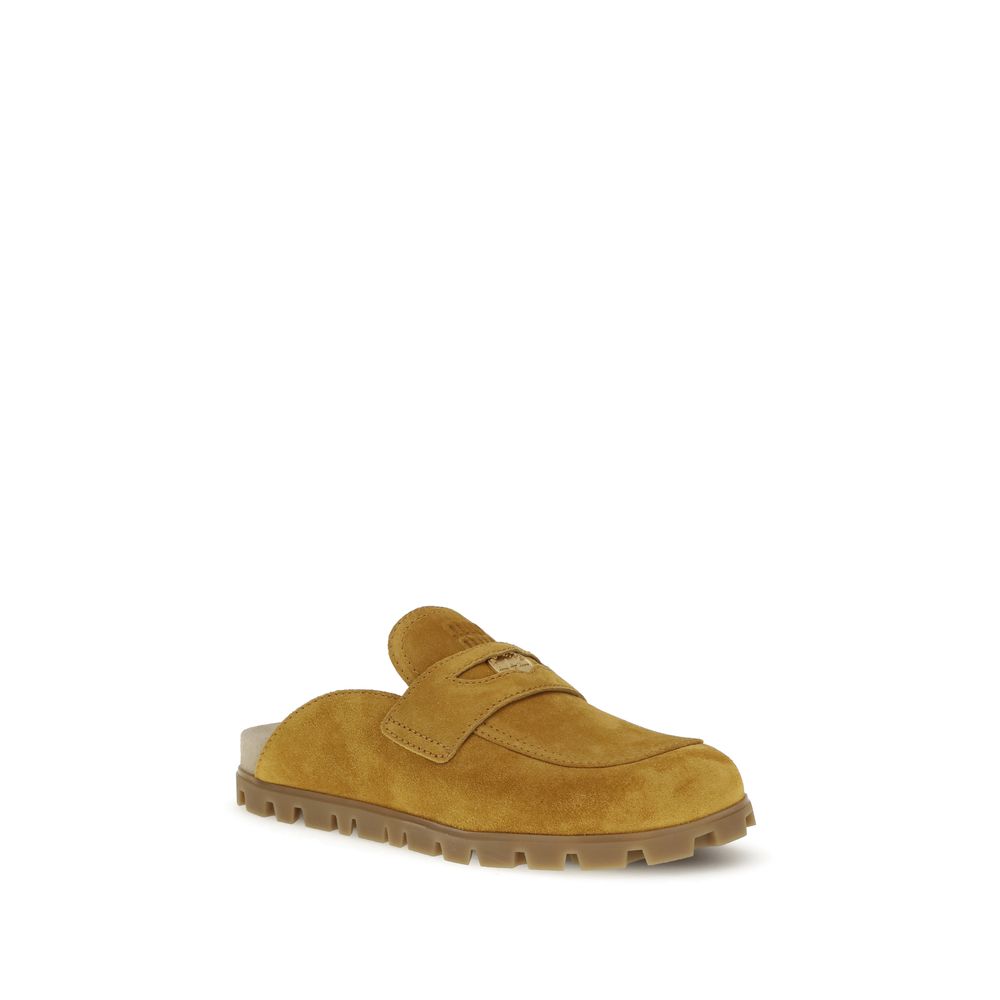 Miu Miu Brown Calf Leather Bos Taurus Mules by Miu Miu outlet now on sale