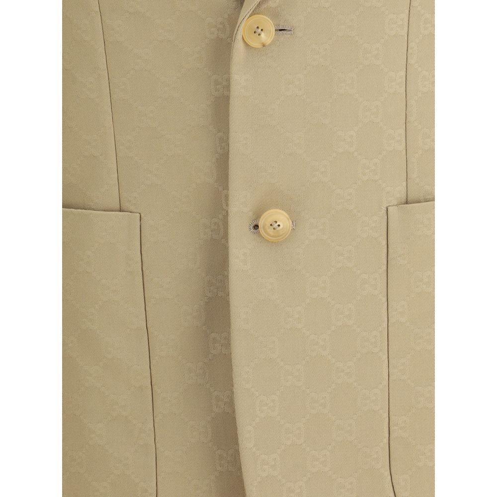 Gucci Beige Cotton Blazer by Gucci outlet now on sale