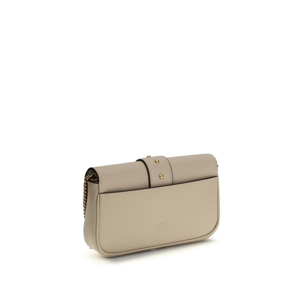 PINKO Beige Calf Leather Bos Taurus Shoulder Bag by PINKO outlet now on sale