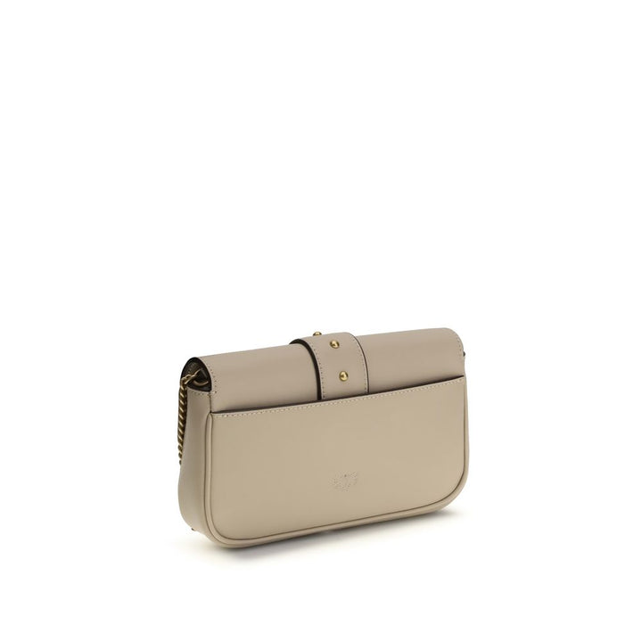 PINKO Beige Calf Leather Bos Taurus Shoulder Bag by PINKO outlet now on sale