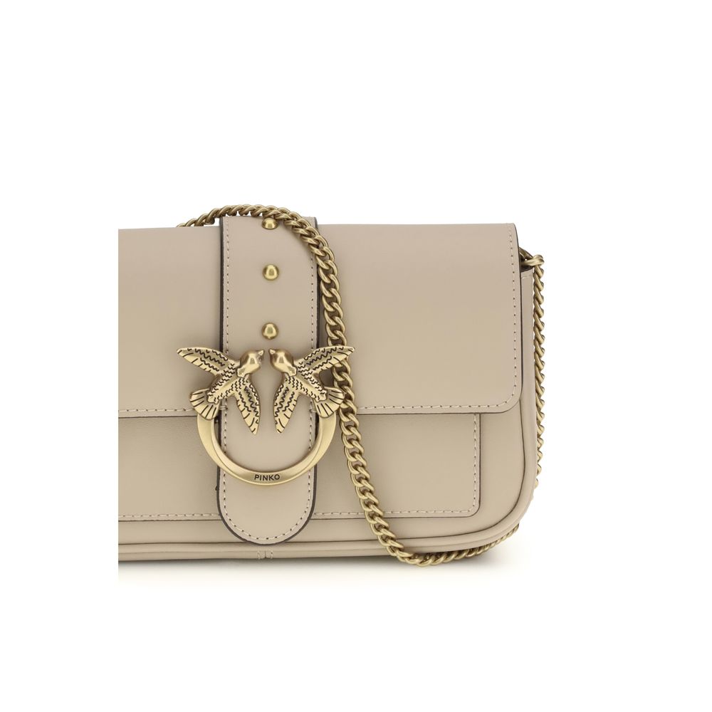 PINKO Beige Calf Leather Bos Taurus Shoulder Bag by PINKO outlet now on sale