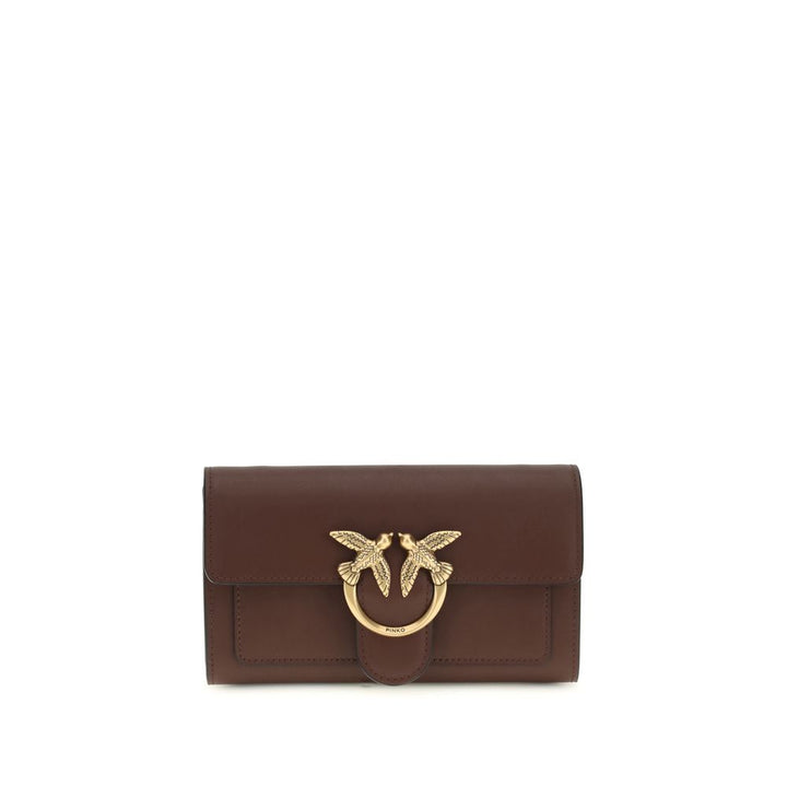 PINKO Brown Calf Leather Bos Taurus Shoulder Bag by PINKO outlet now on sale