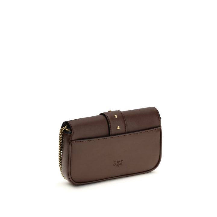 PINKO Brown Calf Leather Bos Taurus Shoulder Bag by PINKO outlet now on sale