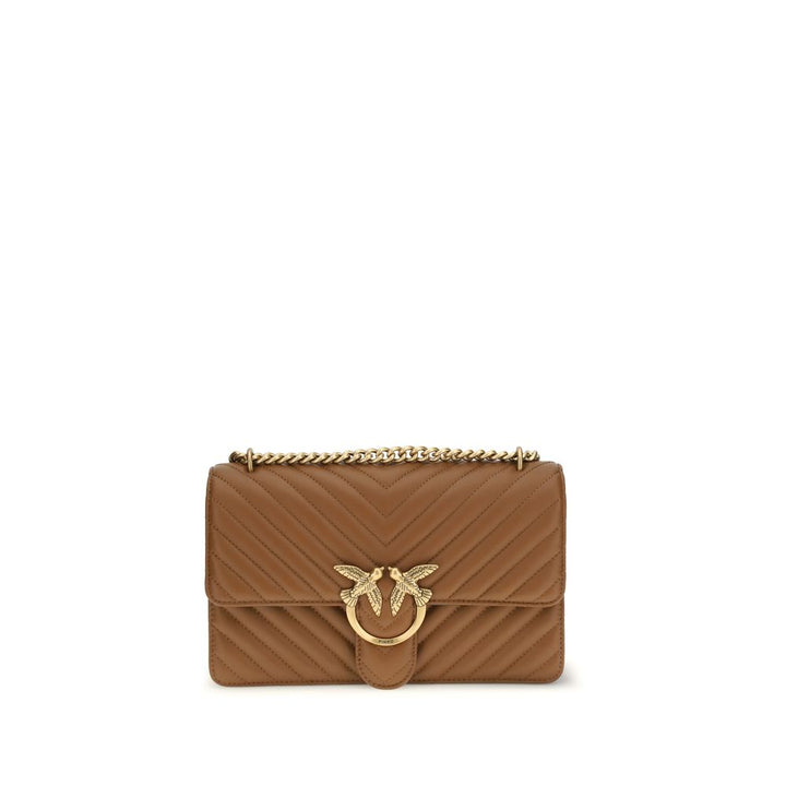 PINKO Brown Calf Leather Bos Taurus Shoulder Bag by PINKO outlet now on sale