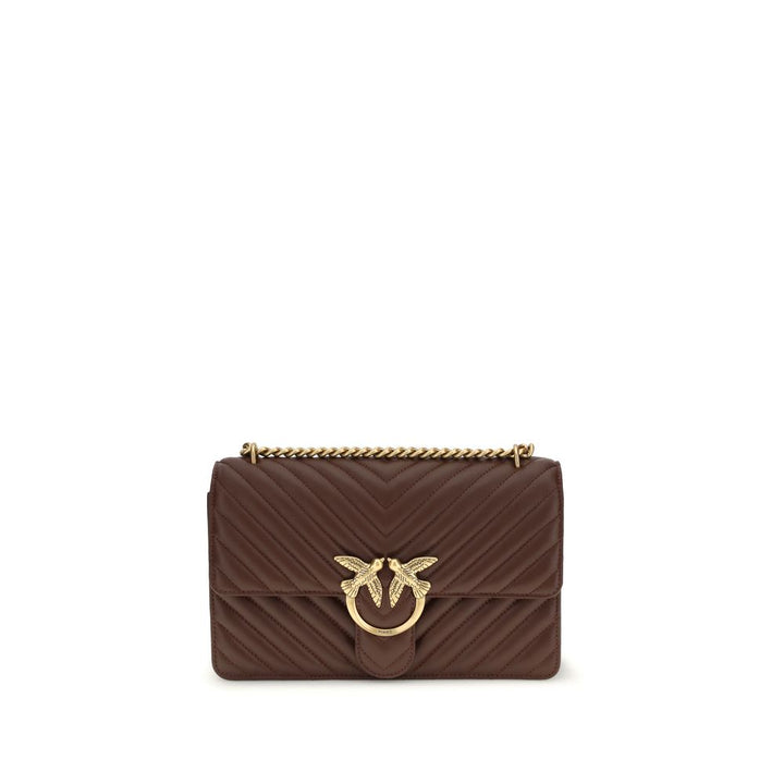 PINKO Brown Calf Leather Bos Taurus Shoulder Bag by PINKO outlet now on sale