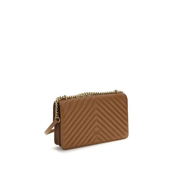 PINKO Brown Calf Leather Bos Taurus Shoulder Bag by PINKO outlet now on sale