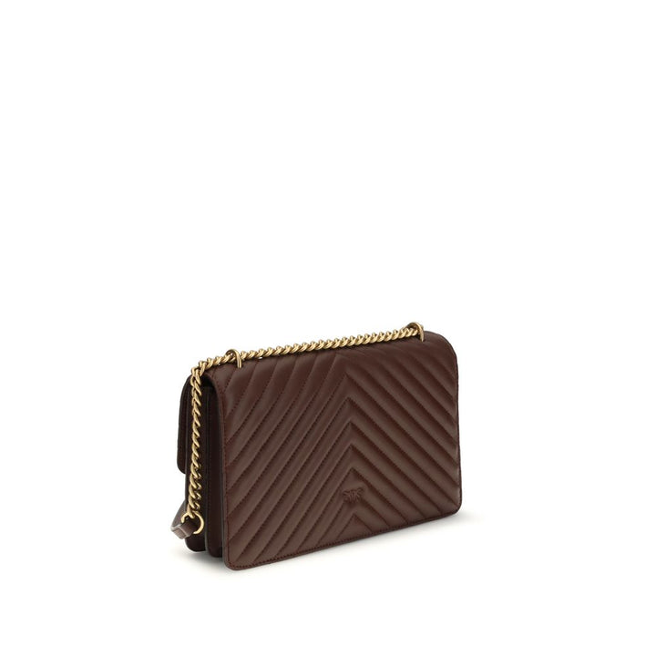 PINKO Brown Calf Leather Bos Taurus Shoulder Bag by PINKO outlet now on sale