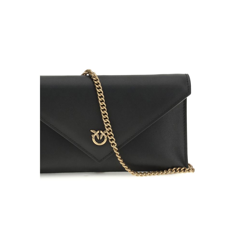 PINKO Black Calf Leather Bos Taurus Shoulder Bag by PINKO outlet now on sale