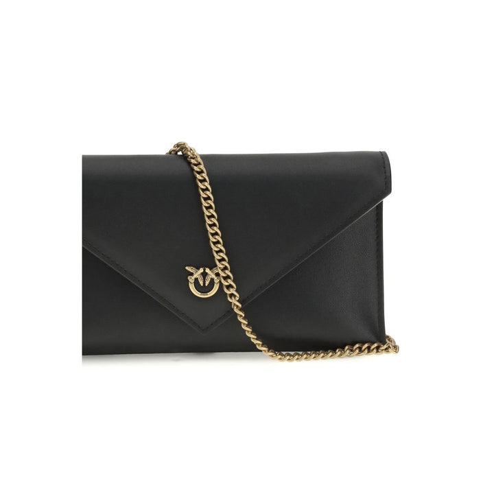 PINKO Black Calf Leather Bos Taurus Shoulder Bag by PINKO outlet now on sale