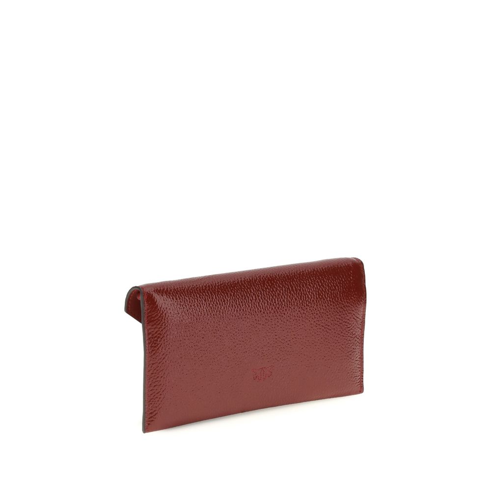 PINKO Bordeaux Calf Leather Bos Taurus Shoulder Bag by PINKO outlet now on sale