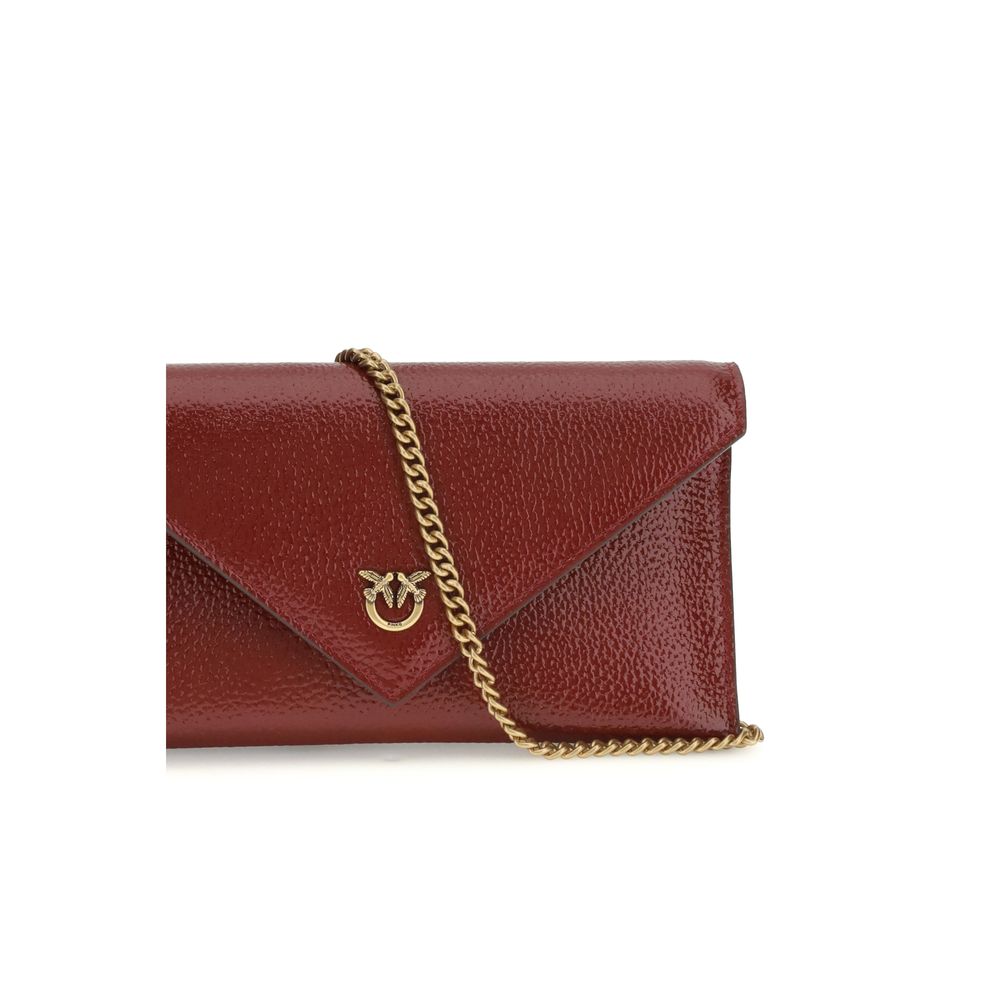 PINKO Bordeaux Calf Leather Bos Taurus Shoulder Bag by PINKO outlet now on sale