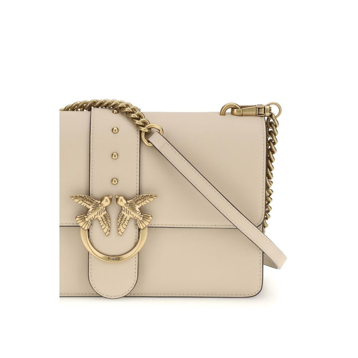 PINKO Beige Calf Leather Bos Taurus Shoulder Bag by PINKO outlet now on sale