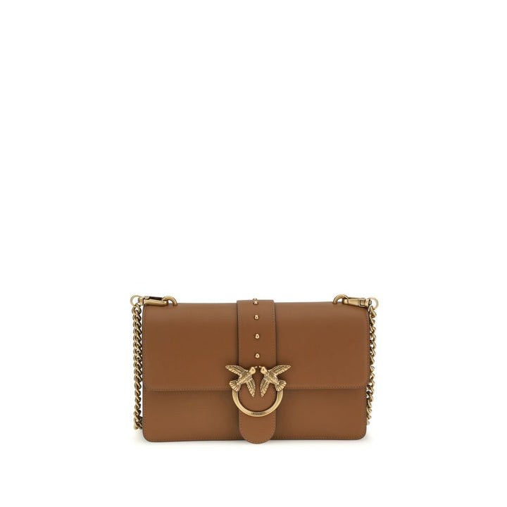 PINKO Brown Calf Leather Bos Taurus Shoulder Bag by PINKO outlet now on sale