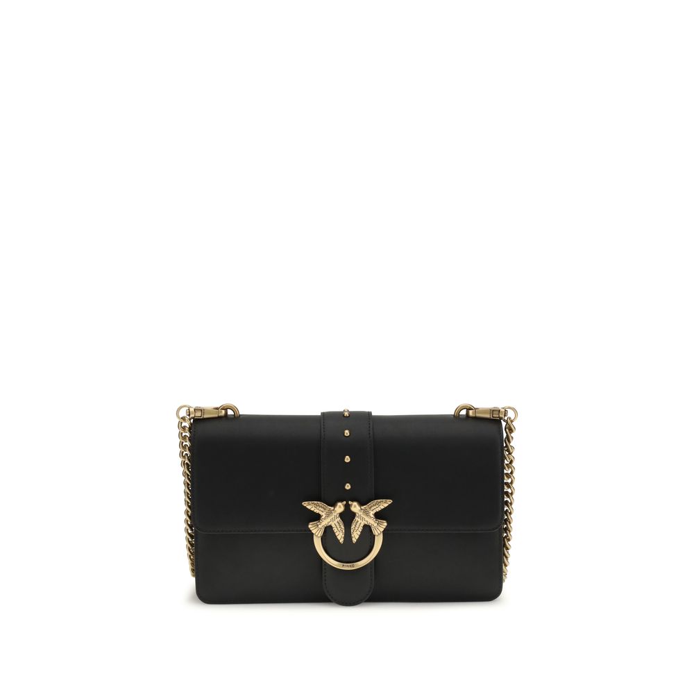 PINKO Black Calf Leather Bos Taurus Shoulder Bag by PINKO outlet now on sale