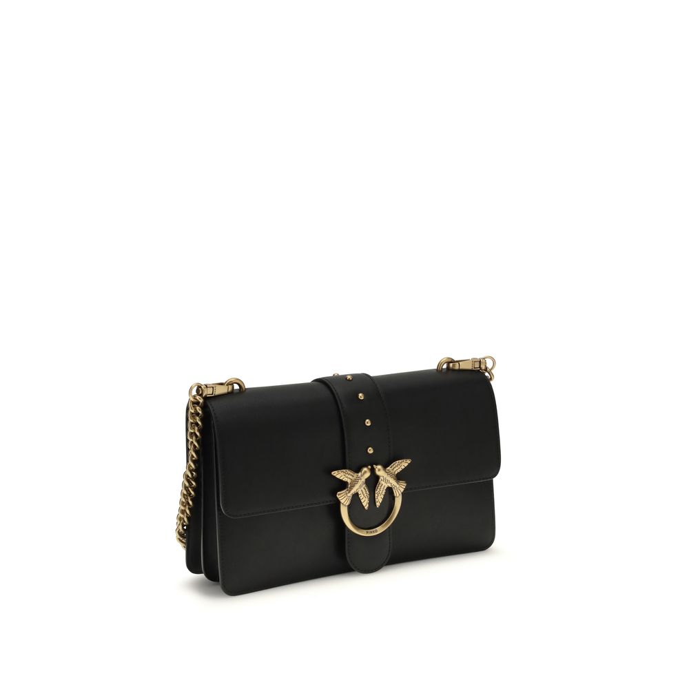 PINKO Black Calf Leather Bos Taurus Shoulder Bag by PINKO outlet now on sale