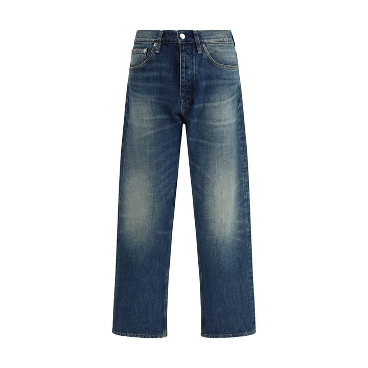 Sunflower Blue Cotton Relaxed Fit Jeans by Sunflower outlet now on sale