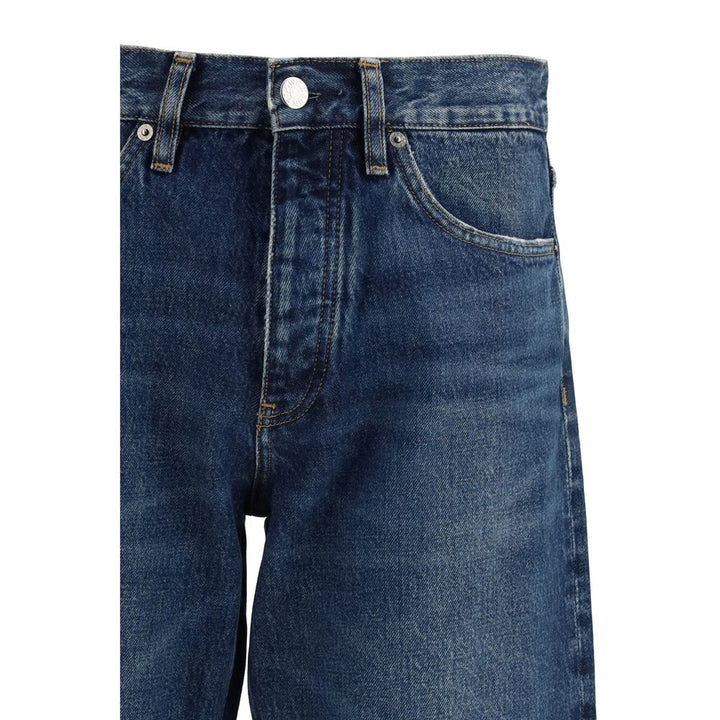 Sunflower Blue Cotton Relaxed Fit Jeans by Sunflower outlet now on sale