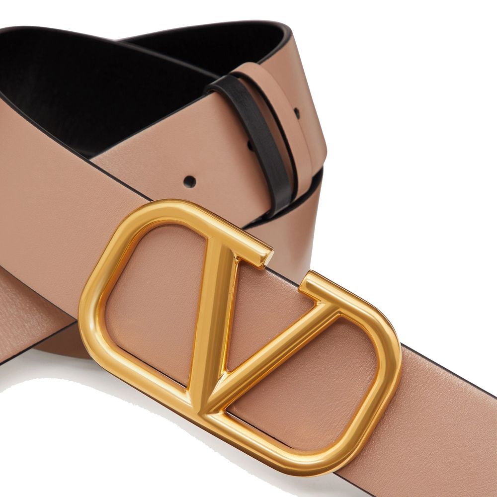 Valentino Garavani Beige Leather Regular Belt