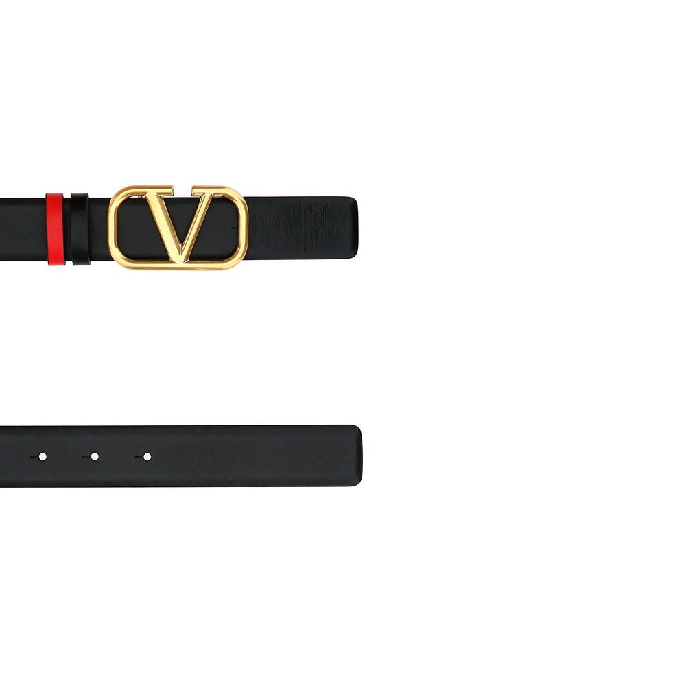 Valentino Garavani Black Calfskin Regular Belt