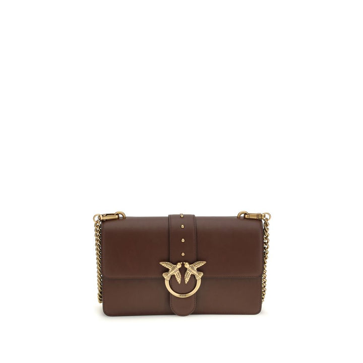 PINKO Brown Calf Leather Bos Taurus Shoulder Bag by PINKO outlet now on sale