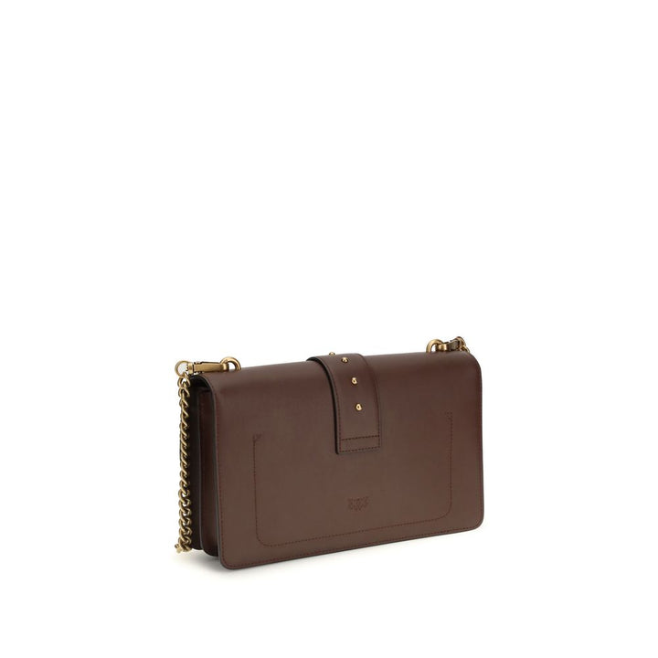 PINKO Brown Calf Leather Bos Taurus Shoulder Bag by PINKO outlet now on sale