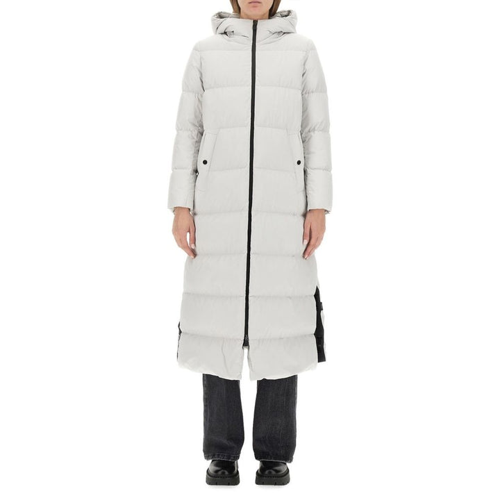 Herno Gray Polyester Coat by Herno outlet now on sale