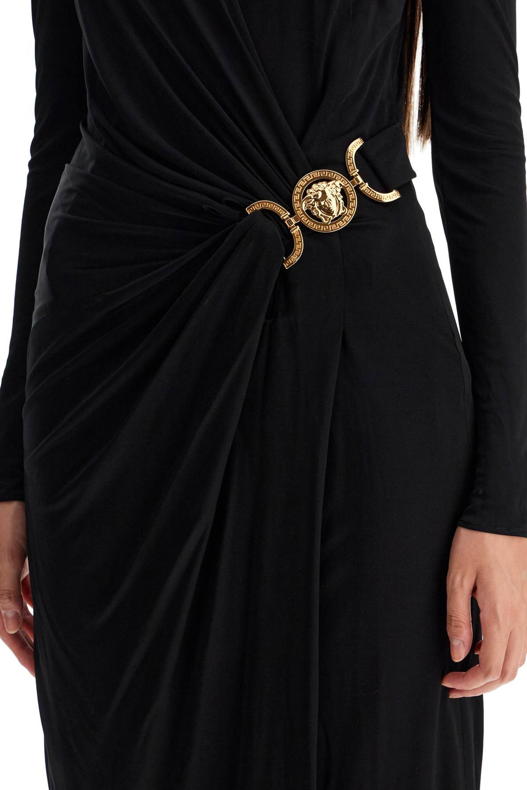 Versace Draped Jersey Dress With