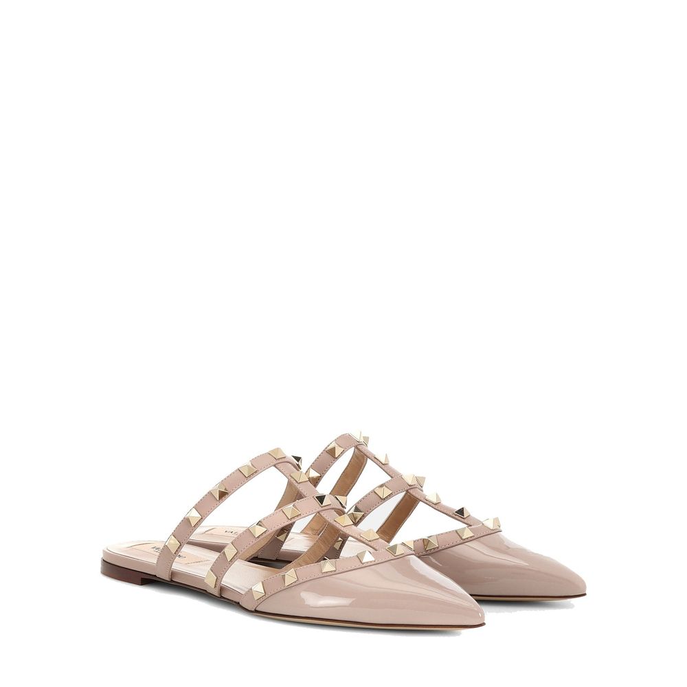 Valentino Garavani Beige Calfskin Ballet Flats by Valentino Garavani outlet now on sale