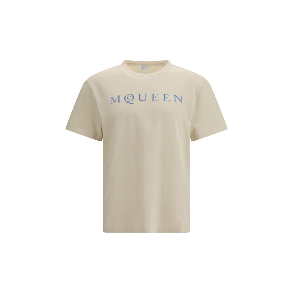 Alexander McQueen Cream Cotton T-Shirt by Alexander McQueen outlet now on sale