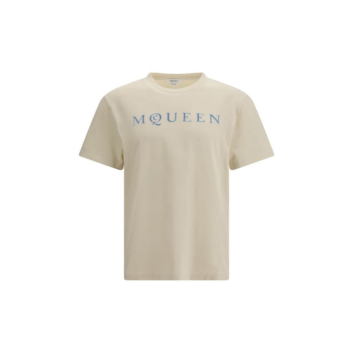 Alexander McQueen Cream Cotton T-Shirt by Alexander McQueen outlet now on sale