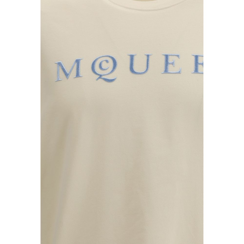 Alexander McQueen Cream Cotton T-Shirt by Alexander McQueen outlet now on sale