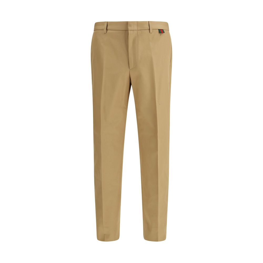 Gucci Beige Cotton Casual Pants by Gucci outlet now on sale