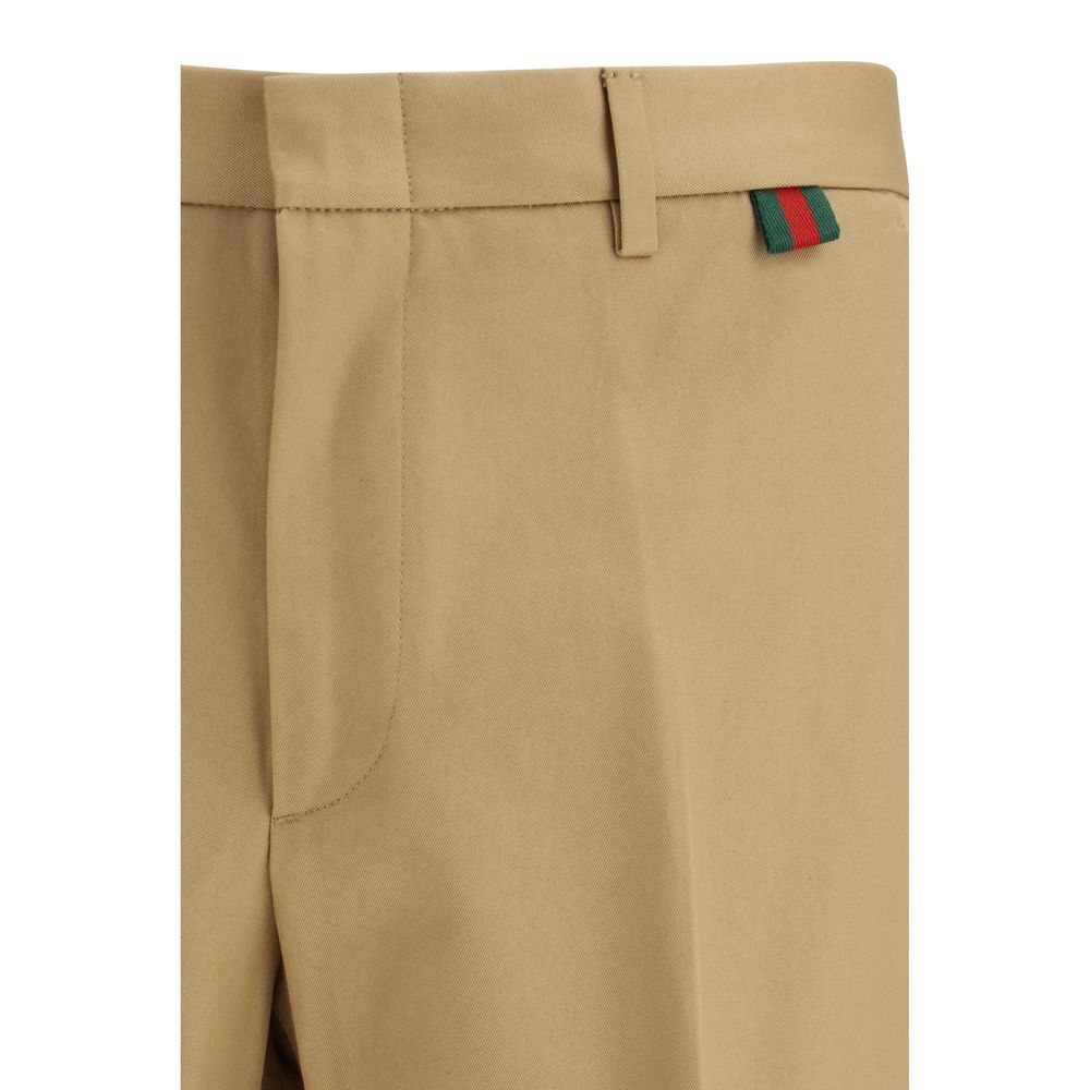 Gucci Beige Cotton Casual Pants by Gucci outlet now on sale